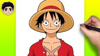 How To Draw Monkey D. Luffy  One Piece - Easy Step By Step Tutorial