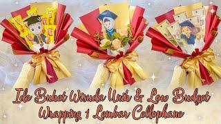 BUKET WISUDA UNIK DENGAN TOPPER GAMBAR WISUDA PENGGANTI BONEKA WISUDA WRAPPING 1 LEMBAR CELLOPHANE