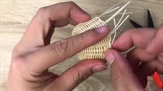 DIY How to make a miniature rattan basket