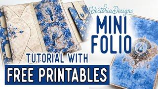 Mini Folio Tutorial + All the Printables for Free  Navy Blue & Gold