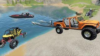 Off-roading and Boating on a private lake  Farming Simulator 19 camping and mudding