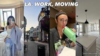 VLOG  LA shopping on rodeo + haul traveling home night shifts moving apartments