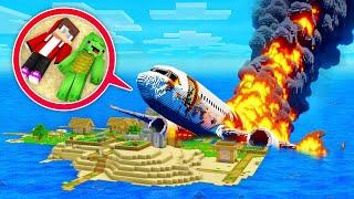 Mikey & JJ Survive The AIRPLANE CRASH ON THE ISLAND in Minecraft Maizen