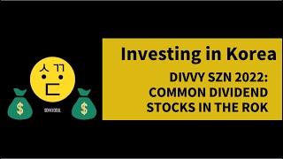 Investing in Korea  Divvy SZN 2022