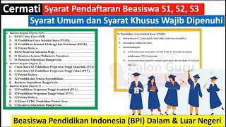 Syarat Pendaftaran Beasiswa S1 S2 S3 Beasiswa Pendidikan Indonesia BPI Dalam dan Luar Negeri