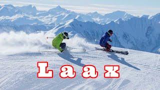 Горнолыжный курорт в Альпах. Ski resort Laax.