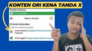 CARA MENGATASI TANDA X KEBIJAKAN MONETISASI KONTEN IKLAN INSTREAM FACEBOOK