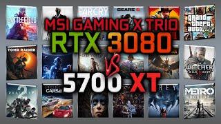 MSI GAMING X TRIO RTX 3080 vs RX 5700 XT Benchmark – 65 Tests