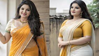 4k Ai Art Indian Lookbook  Plus Size Model Indian Saree Part - 13