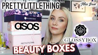 UNBOXING BEAUTY BOXES - GLOSSYBOX ASOS & PRETTY LITTLE THING BEAUTY BOX JULY 2023  MISS BOUX