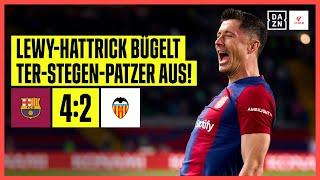 Hattrick Lewandowski bügelt ter-Stegen-Patzer aus FC Barcelona - FC Valencia  LaLiga  DAZN