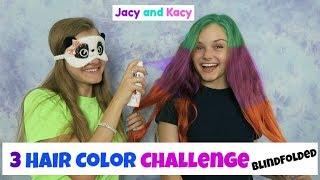 3 Hair Color Challenge  Blindfolded  Jacy and Kacy