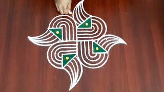 Simple & easy padi kolam design # rangoli # muggulu # easy rangoli # kolamdesigns...