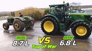 John Deere 5020 VS John Deere 6145R - TUG OF WARwho wins? 1080p #Shorts