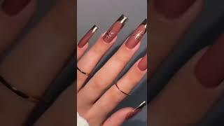 Gold foil French tip nail art 