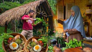 Suitable dishes during the rainy season  Pick vegetables in the garden  village life