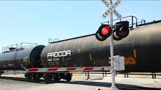 BNSF 7856 Manifest South Passing Sacramento Northern Bike Trail Railroad Crossing Sac Sub