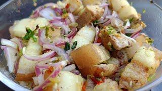 WAHAN MOSDENG  How to make Tripuri style Pork chutney  Simple & Tasty Pork Salad 