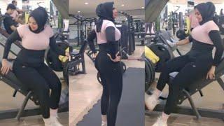 Hijab Style Outfit Try On Setelan Kaos Crop Legging Panjang Sport Gym