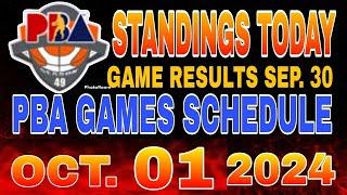 PBA Standings today as of September 30 2024  Pba Game results  Pba schedules October 1 2024