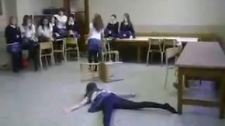 School Girls Dance In Uniform
