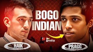 Praggnanandhaas Bogo Indian vs Armenia no.1 Haik Martirosyan  Biel Masters Blitz 2024