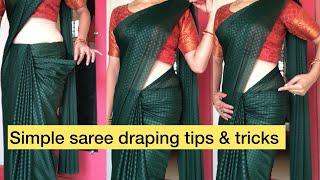 Simple saree draping tips and tricksHow to drape simple saree#dailywearsaree #sareepleats #saree