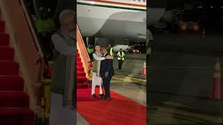 As a mark of respect the PM of Papua New Guinea touches the feet of PM Modi  PM Visit