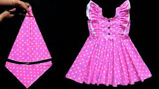 Umbrella Cut Baby Frock with Frill Neck Design  Easy Cutting and Stitching Tutorial