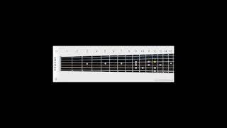 Notes Melodic E Minor Mod Scale 2 Octaves Guitar No 20  C3 to C5 String and Finger Numbers