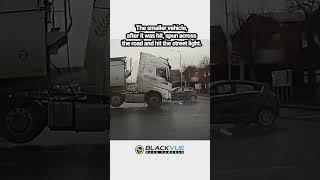 Hit By A Semi-Truck At An Intersection #BlackVue #Dashcam #Dashcamera #dashcamvideos