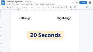 Left-Align AND Right-Align on the Same Line Google Docs