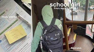 school girl diaries  first day of school study vlog grwm study routine and more