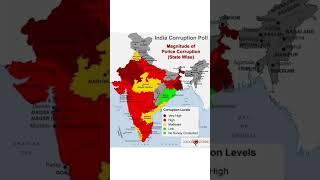 magnitude of police corruption statewise in map of India