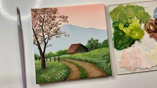 Mountain landscape paintingacrylic painting tutorialacrylic painting for beginners tutorial