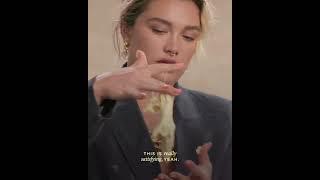 Florence Pugh makes Slime Pies with Andrew Garfield while talking about We Live In Time