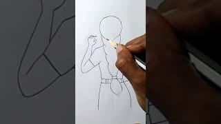 How to draw a girl Backside braid hair  Girl drawings  Arun Easy Art #shorts #girldrawingeasy