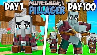 I Survived 100 Days as a PILLAGER in Minecraft