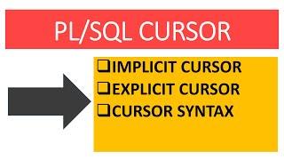 PLSQL Cursor Definition in Oracle Database