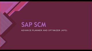 SAP APO New User Training