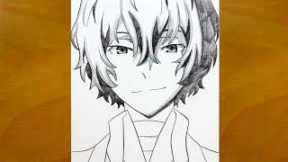 Anime sketch  How to Draw Dazai Osamu From Bungo Stray Dogs  Draw Dazai  step by step