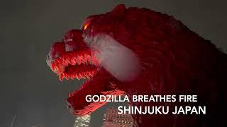 Godzilla Breathes Fire  Shinjuku Japan