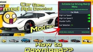 Mod menu apk Download  Extreme car Driving simulator mod apk