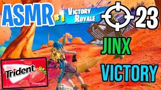 ASMR Gaming  Fortnite Jinx Victory Royale Relaxing Gum Chewing  Controller Sounds + Whispers 