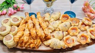 PUFF PASTRY 4 EASY AND DELICIOUS APERITIF IDEAS  Puff pastry APPETIZER for CHRISTMAS DINNER