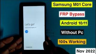 Samsung Galaxy M01 Core Frp Bypass Android 10  Samsung M013F FRPGmail Remove Without Pc New Method