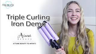 HAIR TOOL DEMO Aima Beauty Triple Barrel Curling Iron