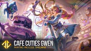 Painting Cafe Cuties Gwen - League of Legends Splash Art Maid