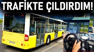 OTOBÜSLE TRAFİKTE ÇILDIRDIM - BELEDİYE OTOBÜSÜ İLE İSTANBUL TRAFİĞİ - ETS 2 Mod T300RS GT