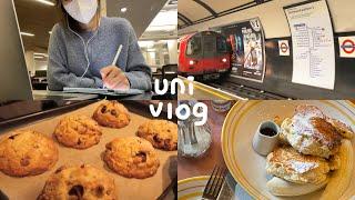 london uni vlog  studying at library making cookies cooking 